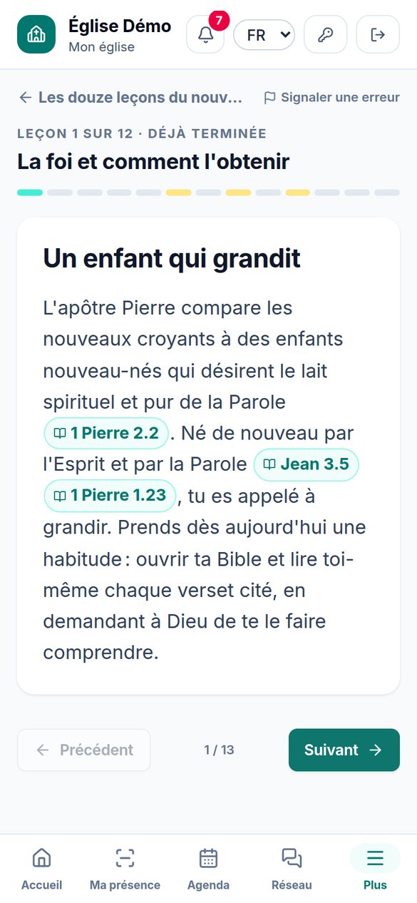 Une leçon de formation biblique Teach Bible